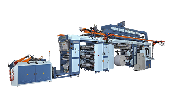Màquina Impresora flexografica de 6-12 colores, rollo a rollo con dos estaciònes de impresiòn (impresiòn directa)